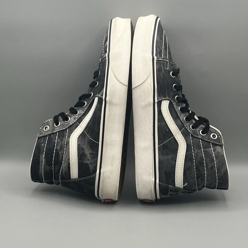 Vans Sk8-Hi Washed Black Gray High Top Skate Shoes - Men's‎ Size 8 USED